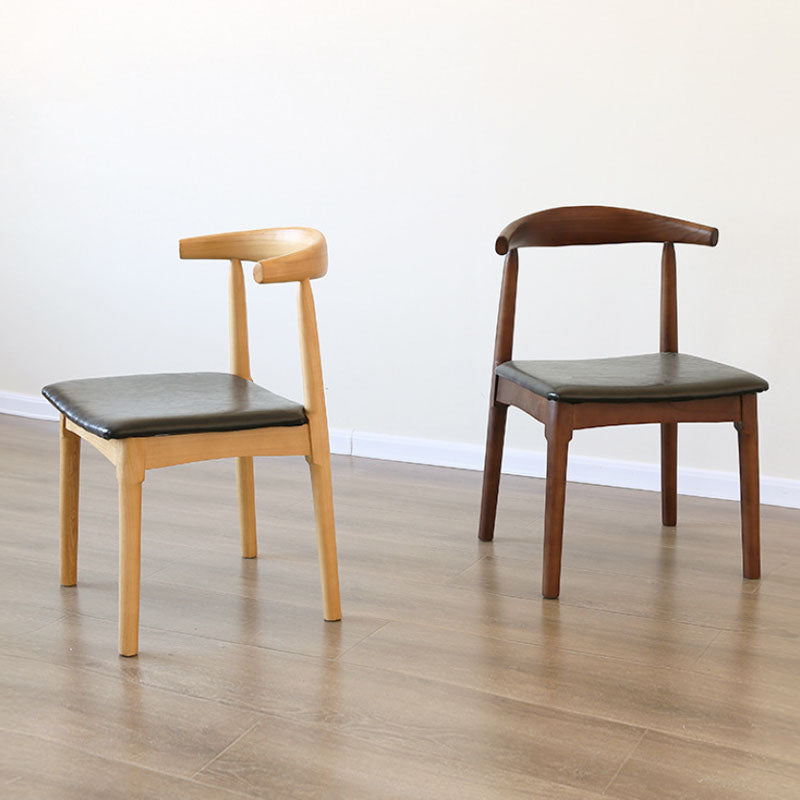 PU Leather Dining Chairs Industrial Design Open Back Dining Side Chair