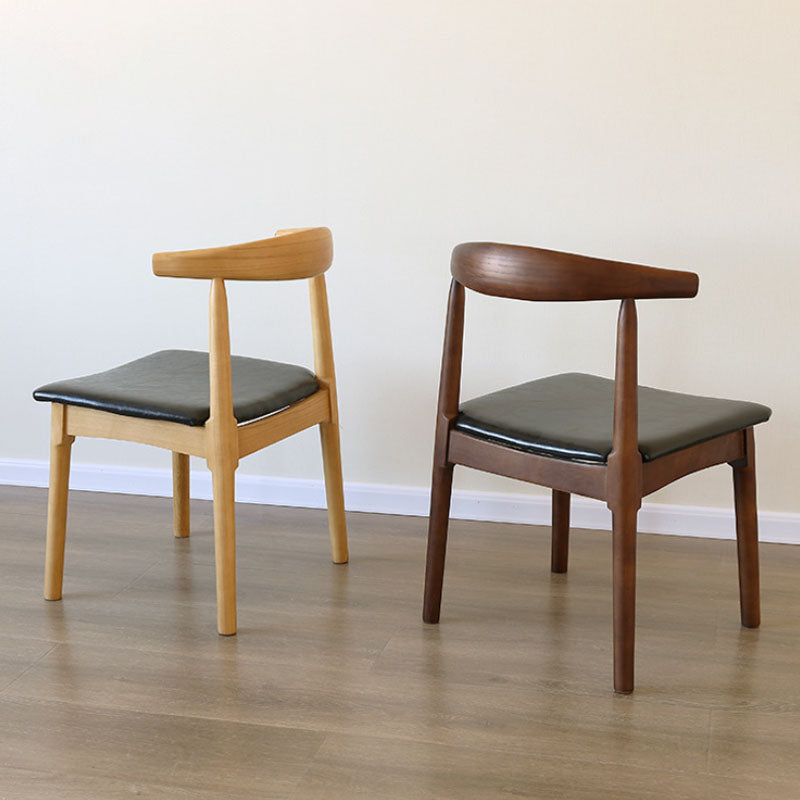 PU Leather Dining Chairs Industrial Design Open Back Dining Side Chair