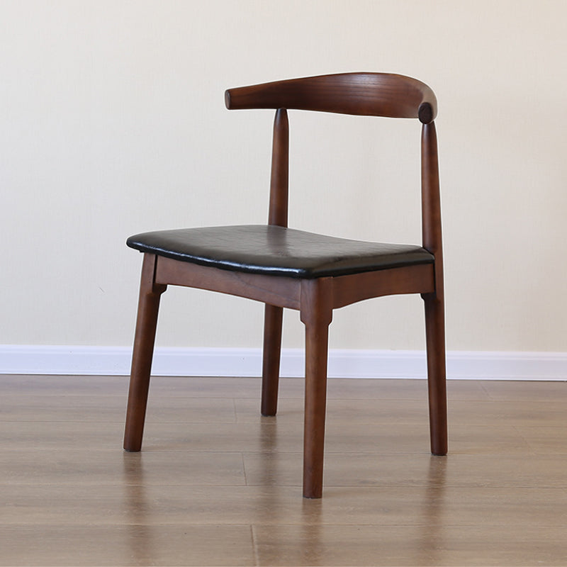 PU Leather Dining Chairs Industrial Design Open Back Dining Side Chair