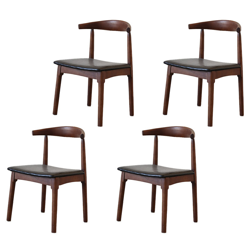 PU Leather Dining Chairs Industrial Design Open Back Dining Side Chair