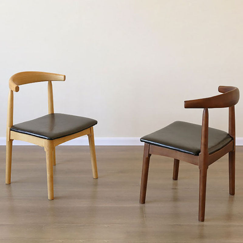 PU Leather Dining Chairs Industrial Design Open Back Dining Side Chair