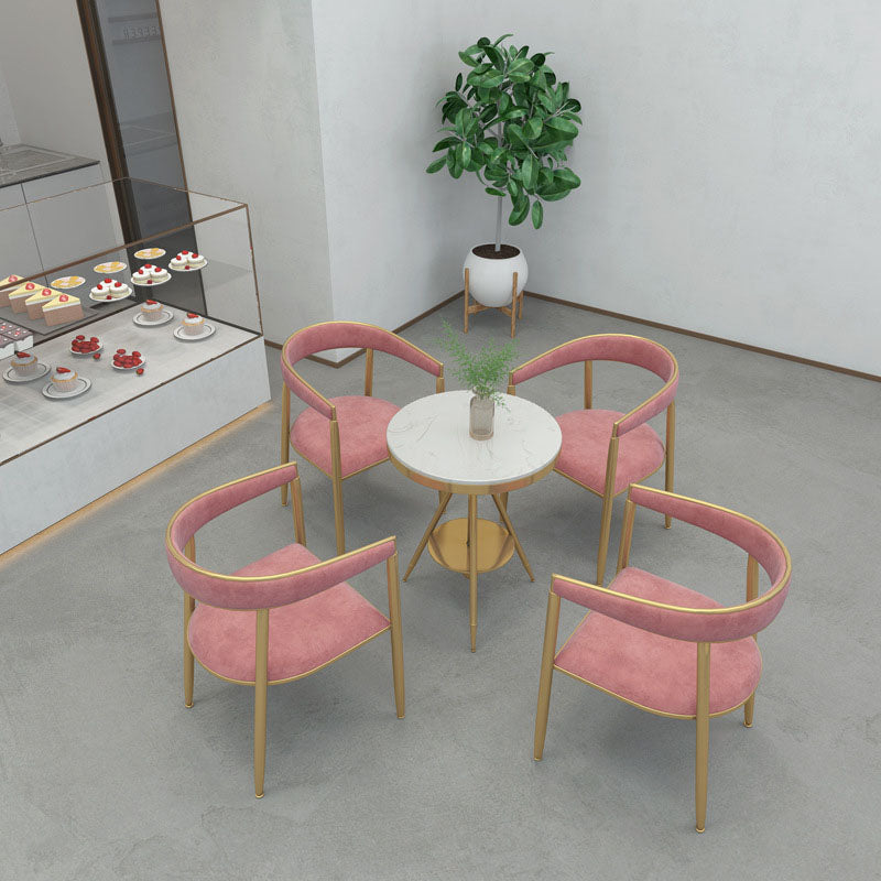 Fabric Dining Chairs Scandinavian Style Open Back Dining Side Chair for Home