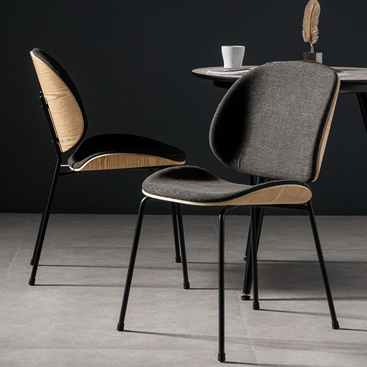 Modern Style Kitchen Chair Dining Armless Chair with Metal Legs