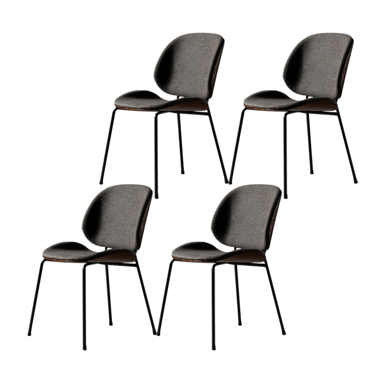 Modern Style Kitchen Chair Dining Armless Chair with Metal Legs