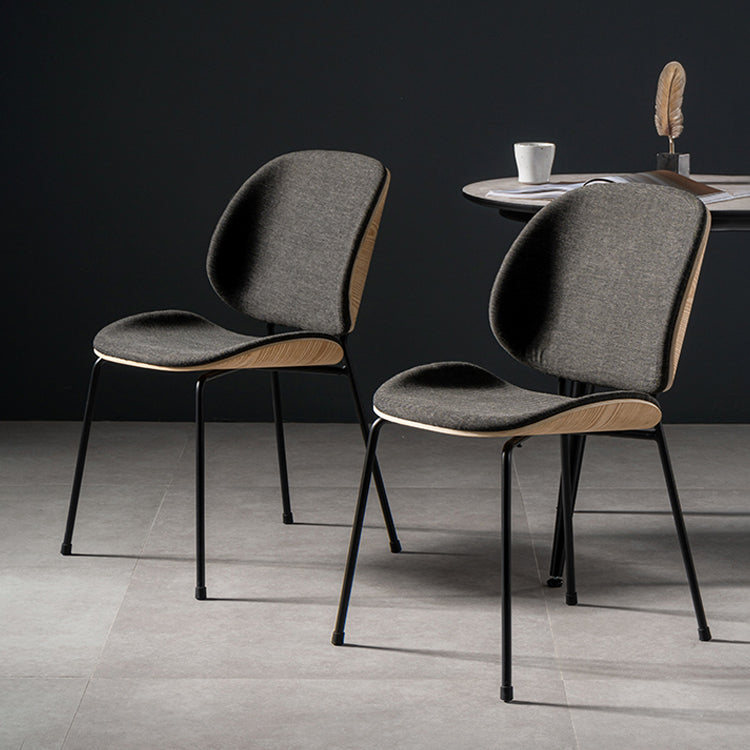 Modern Style Kitchen Chair Dining Armless Chair with Metal Legs