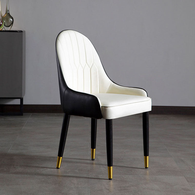 Scandinavian Upholstered Dining Chairs Arm Solid Back Dining Side Chair