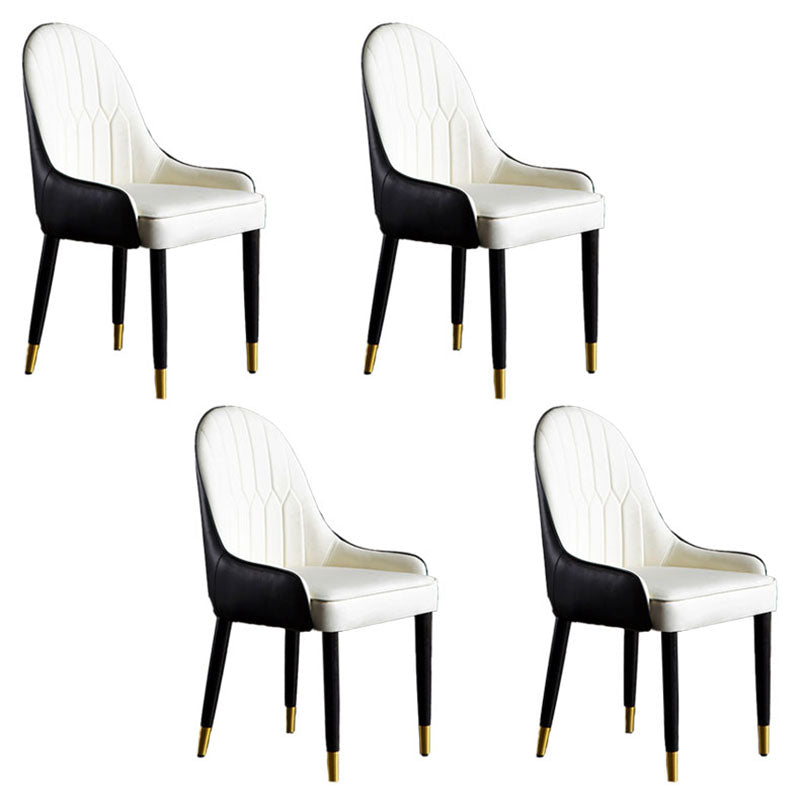 Scandinavian Upholstered Dining Chairs Arm Solid Back Dining Side Chair