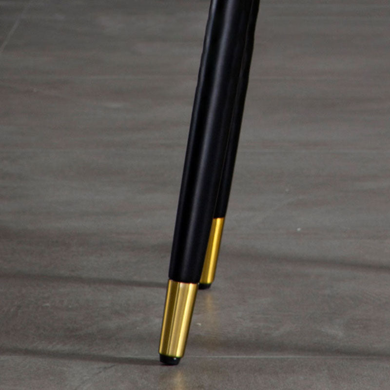 Scandinavian Upholstered Dining Chairs Arm Solid Back Dining Side Chair