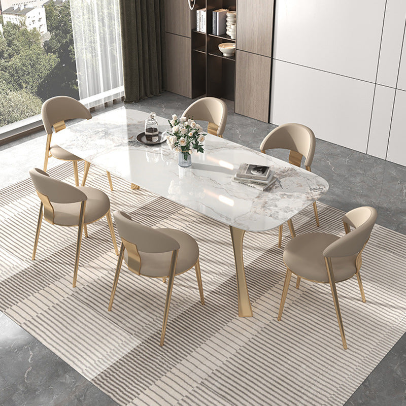 Glam Sintered Stone Dining Set 1/4/5/6/7 Pieces Dining Set for Dining Areas