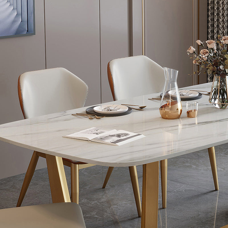 Nordic Glam Rectangle Sintered Stone Table Set 1/2/5/6/7 Pieces Dining Set