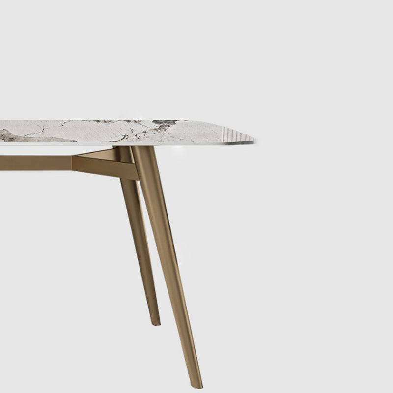 Glam Dining Table Set 1/3/4/5/7 Pcs Rectangle Sintered Stone Dining Table with Chairs