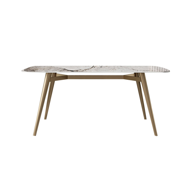 Glam Dining Table Set 1/3/4/5/7 Pcs Rectangle Sintered Stone Dining Table with Chairs