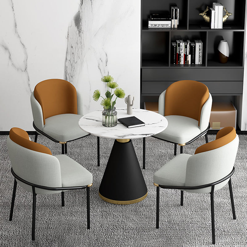Modern Style Sintered Stone Dining Table Set Round 1/2/5 Pieces Dining Set for Home Use