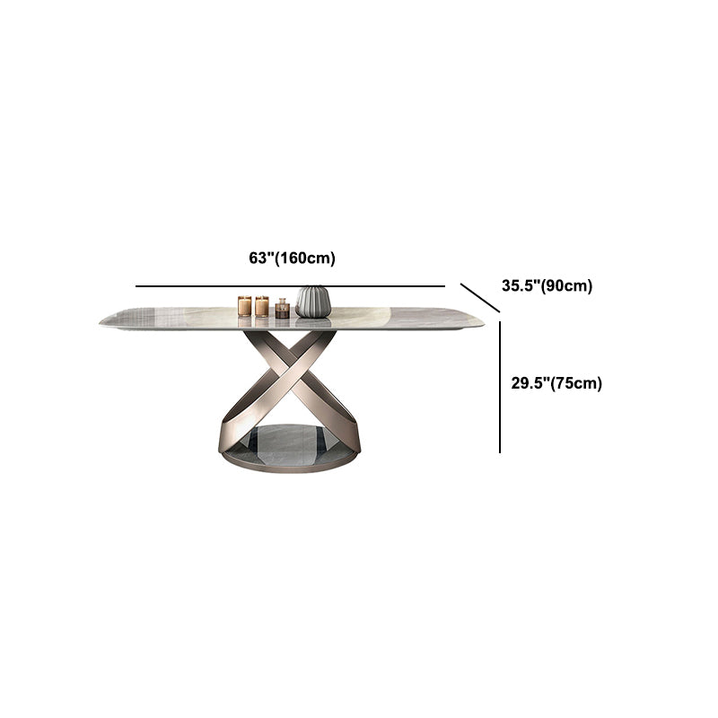 Modern Stone Top Dining Table Set 1/2/5/6 Pieces Rectangle Indoor Dinette Set
