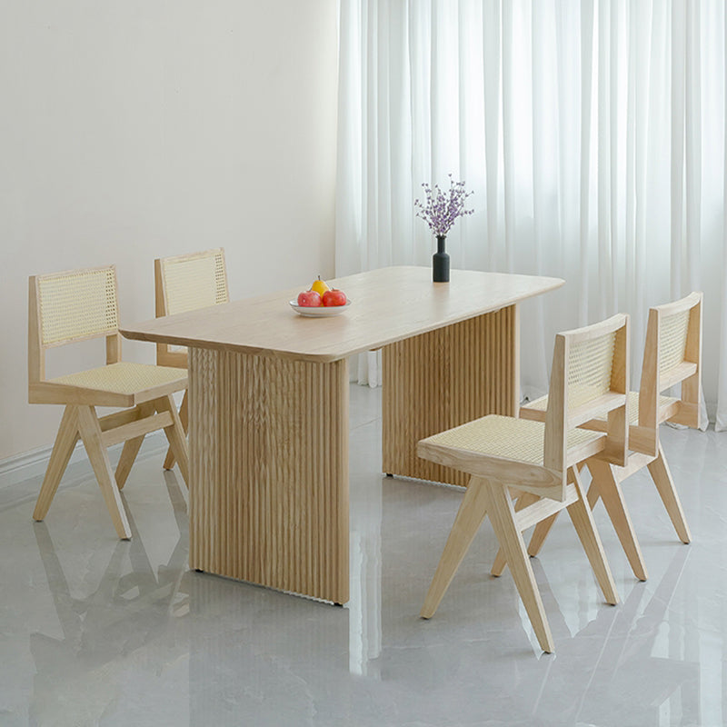 Rectangle Dining Table Set 1/2/5 Pcs Solid Wood Dining Table and Chairs