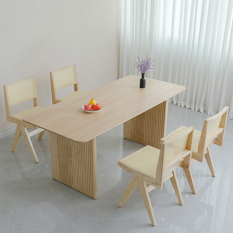 Rectangle Dining Table Set 1/2/5 Pcs Solid Wood Dining Table and Chairs