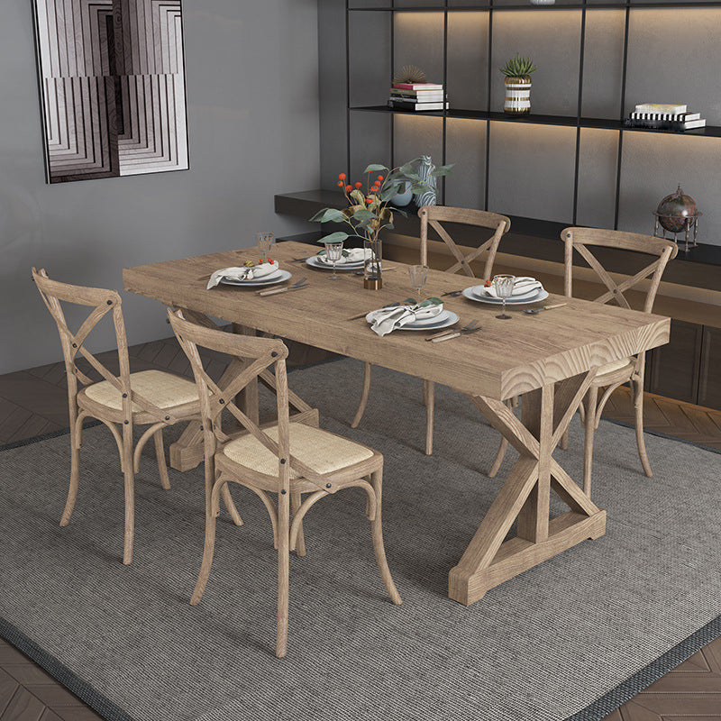Modern Rectangle Wood Dining Table Set 1/2/5 Pieces Dining Set for Home Use