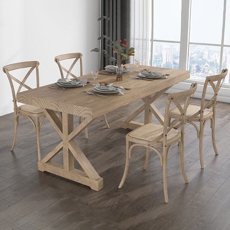 Modern Rectangle Wood Dining Table Set 1/2/5 Pieces Dining Set for Home Use