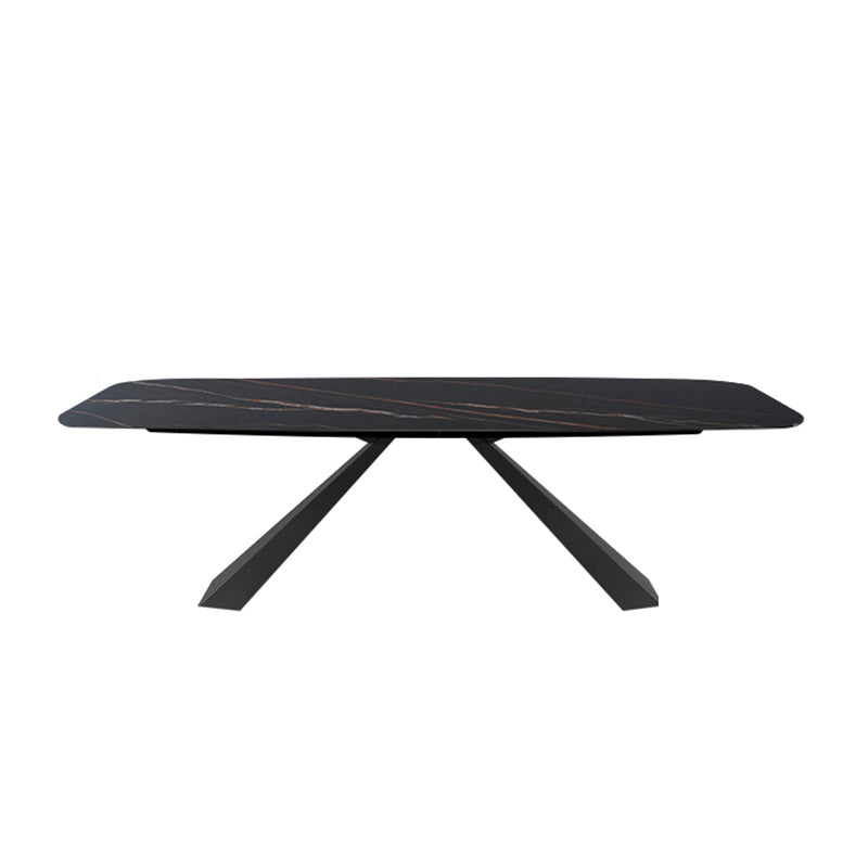 Modern Rectangle Sintered Stone Table Set 1/4 Pieces Dining Set