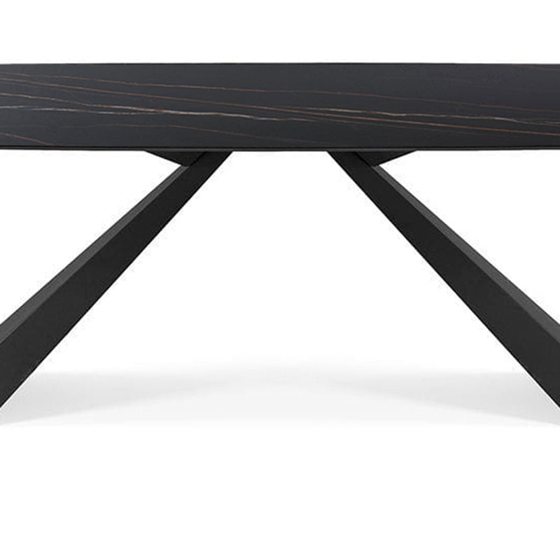 Modern Rectangle Sintered Stone Table Set 1/4 Pieces Dining Set