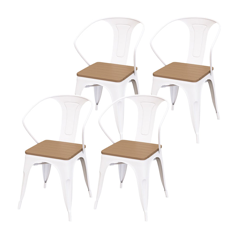 Modern Outdoor Dining Table Set 1/3/4/5 Pieces Round Wood and Metal Dinette Set