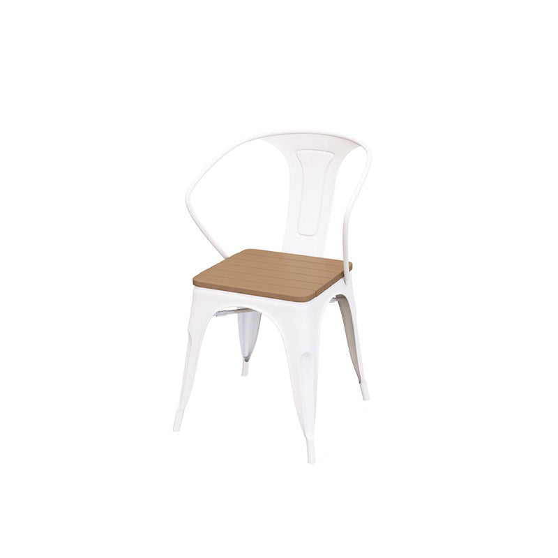 Modern Outdoor Dining Table Set 1/3/4/5 Pieces Round Wood and Metal Dinette Set