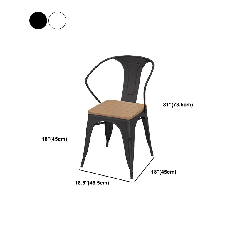 Modern Outdoor Dining Table Set 1/3/4/5 Pieces Round Wood and Metal Dinette Set