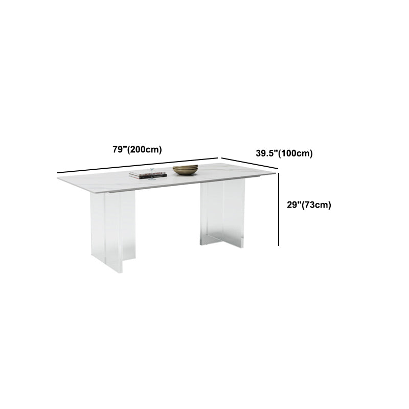 Modern Rectangle Sintered Stone Table Set 1/4/5/6/7/8 Pieces Dining Set