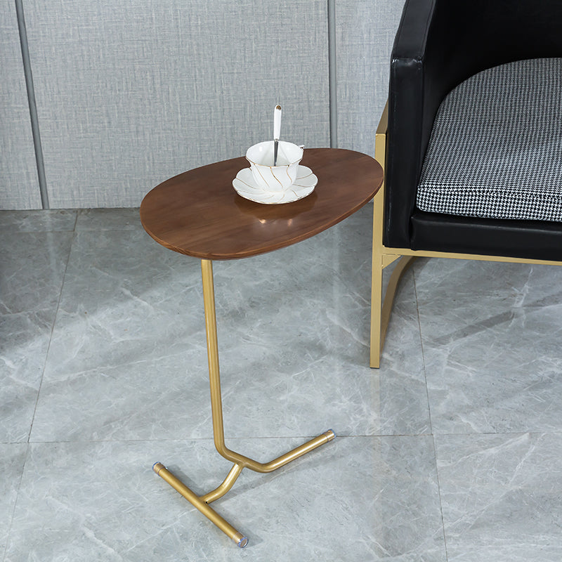 Wood Pedestal Side Table Modern Minimalist End Table for Living Room