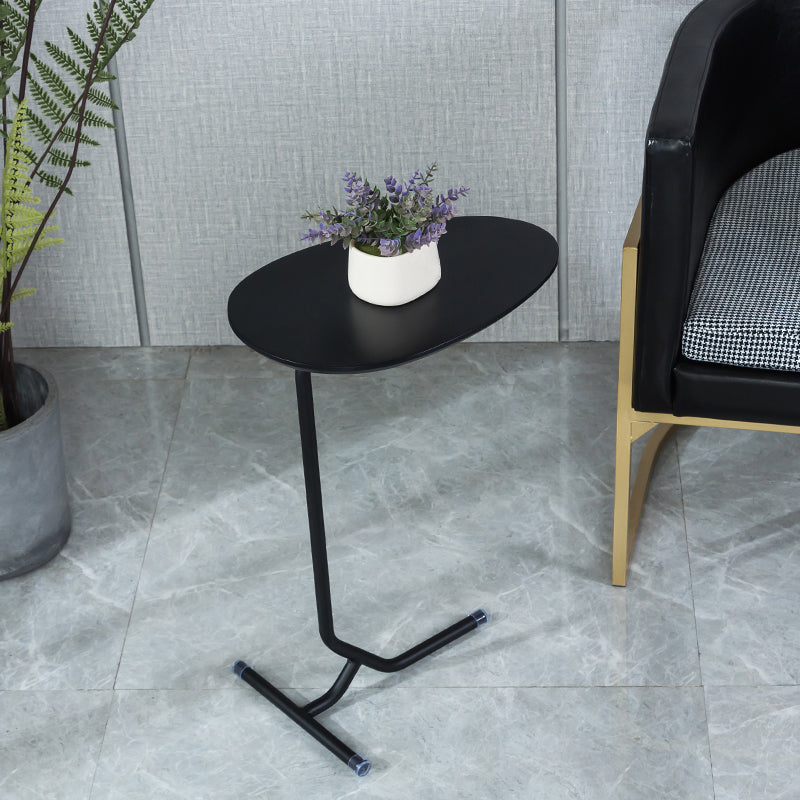 Wood Pedestal Side Table Modern Minimalist End Table for Living Room