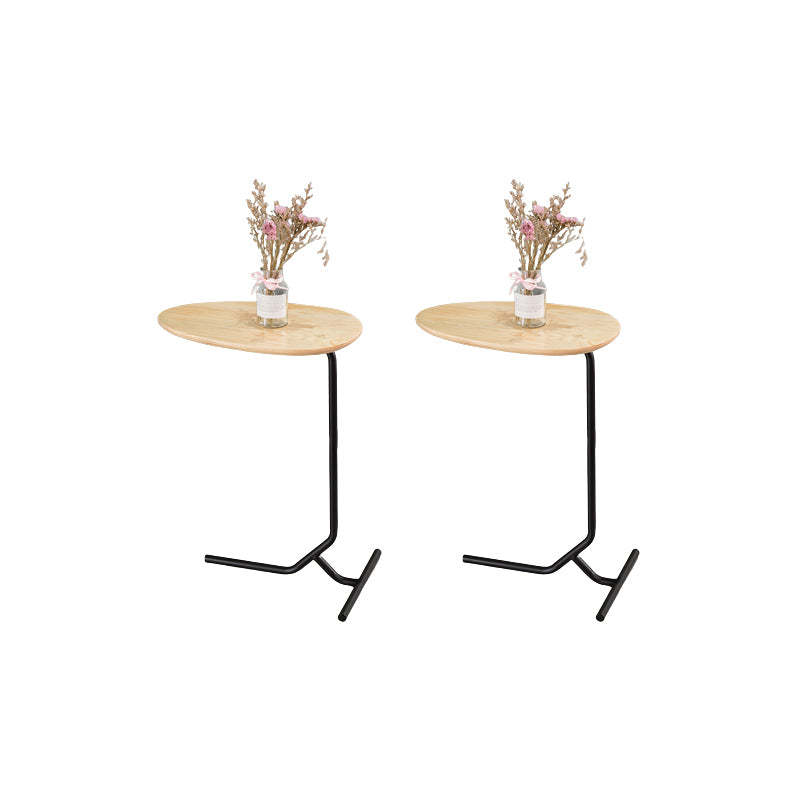 Wood Pedestal Side Table Modern Minimalist End Table for Living Room