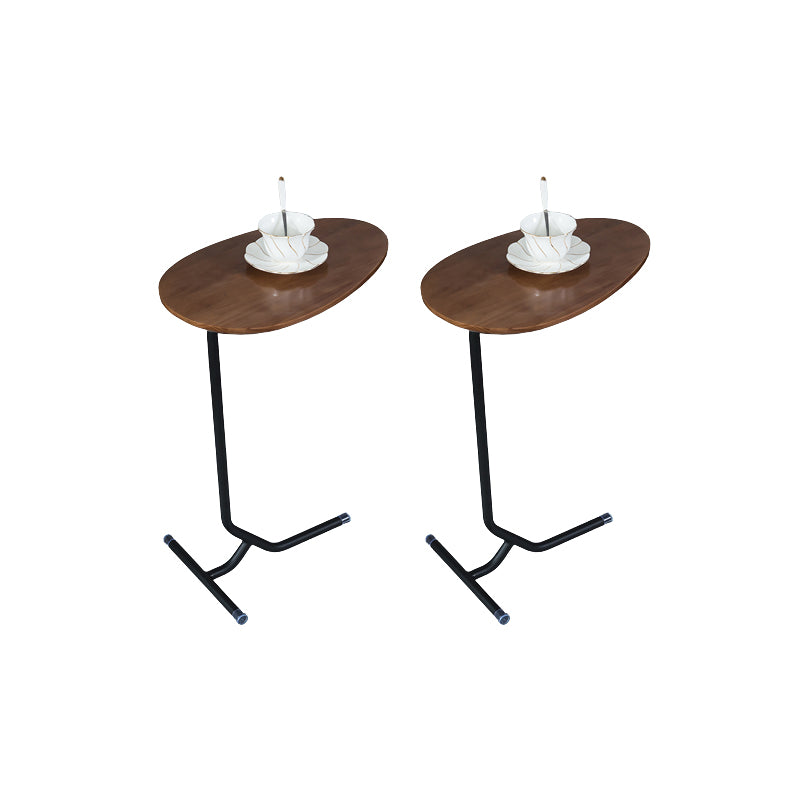 Wood Pedestal Side Table Modern Minimalist End Table for Living Room