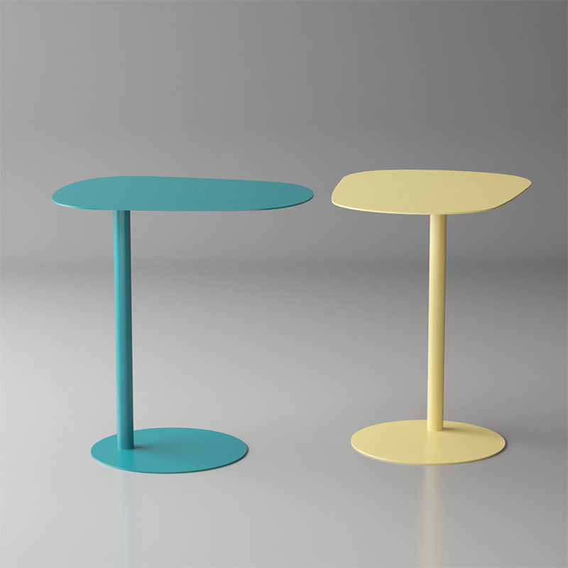 Pedestal Iron Side End Table Mid-Century Rectangular Side Table