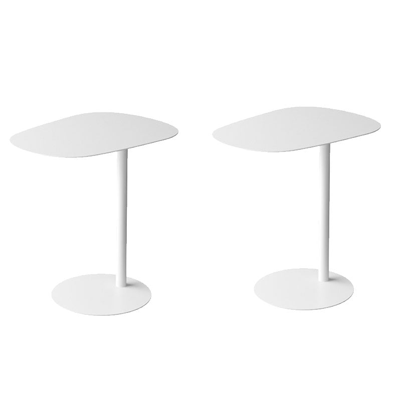 Pedestal Iron Side End Table Mid-Century Rectangular Side Table