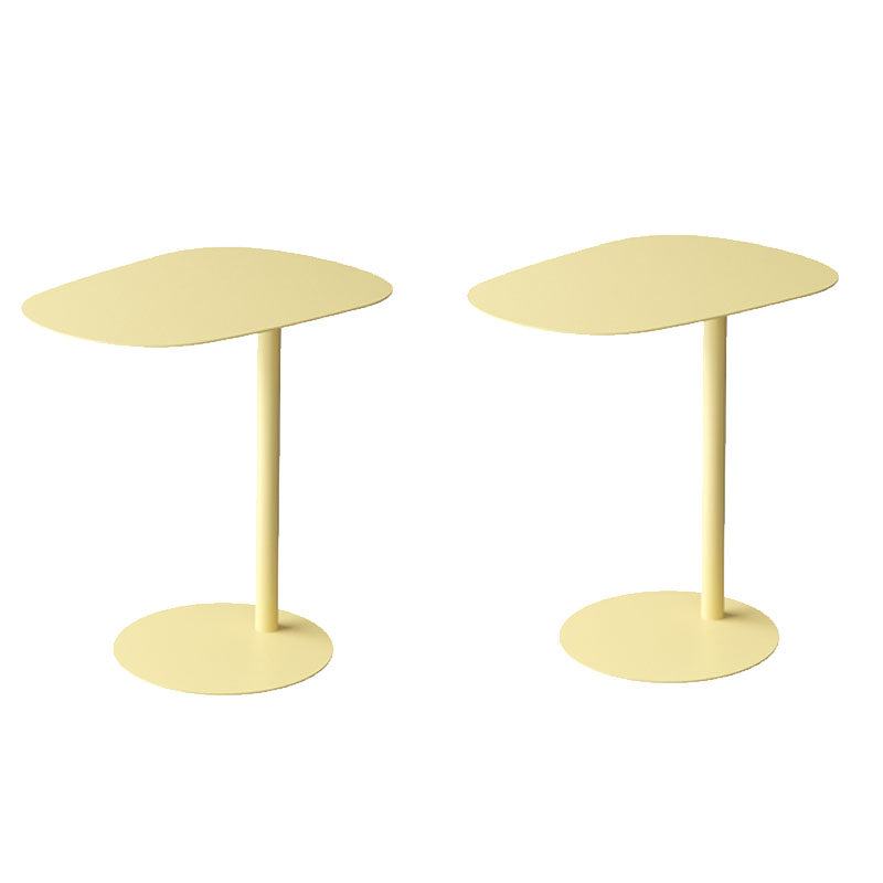 Pedestal Iron Side End Table Mid-Century Rectangular Side Table