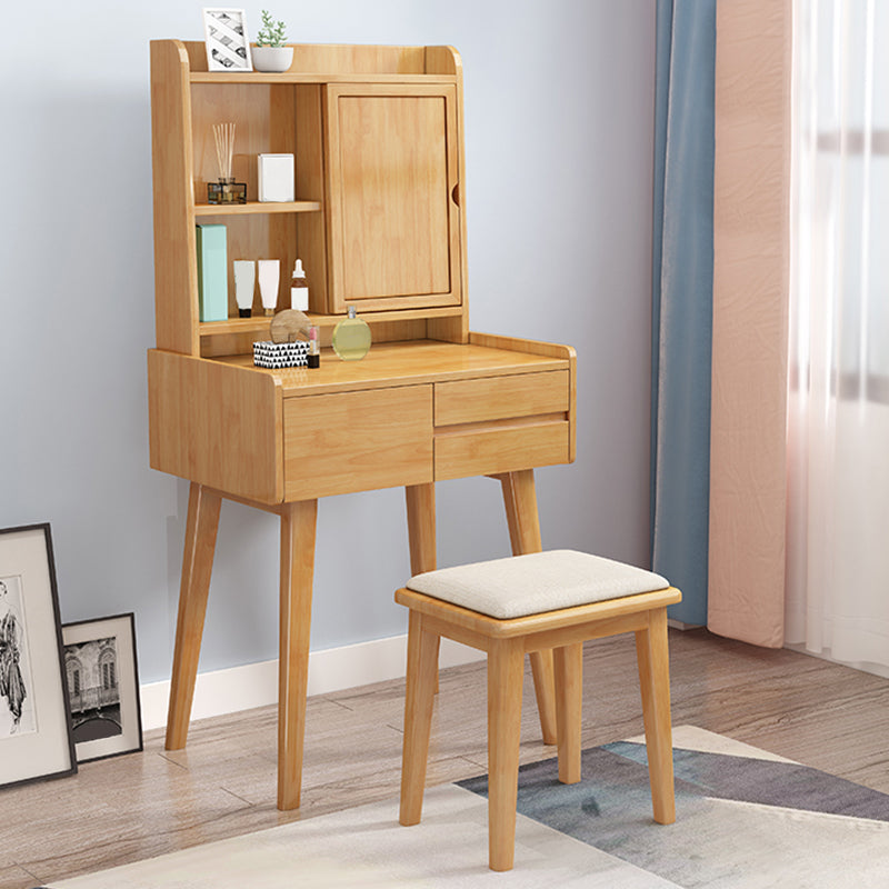 Scandinavian Mirrored Make-up Vanity Solid Wood Dressing Table