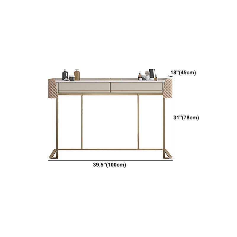 Bedroom Make-up Vanity in Matte Finish Stone Top Dressing Table