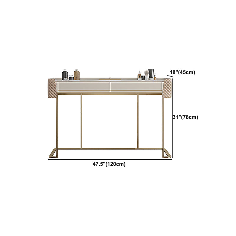 Bedroom Make-up Vanity in Matte Finish Stone Top Dressing Table