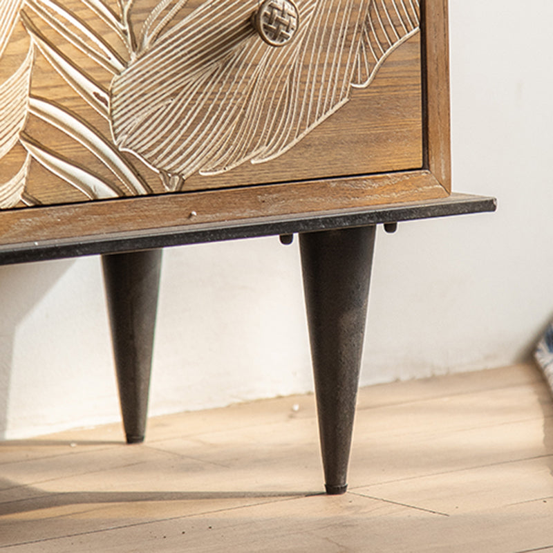 Brown Chest with Drawers , Distressed Wood Rectangle Cabinet
