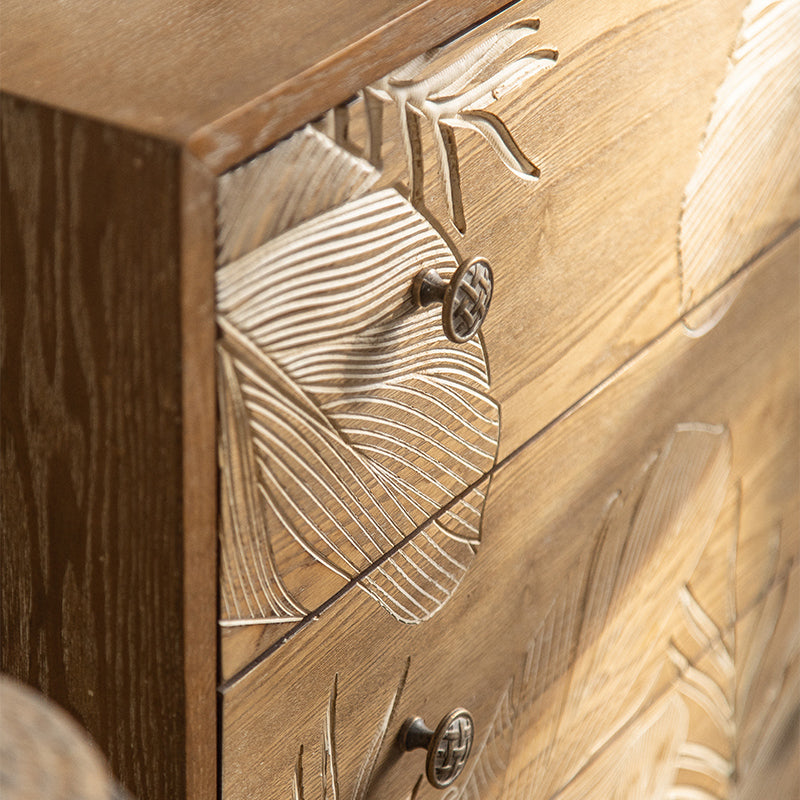 Brown Chest with Drawers , Distressed Wood Rectangle Cabinet