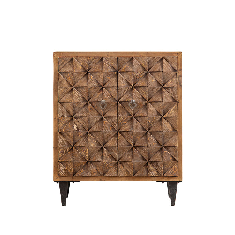 Brown Chest with Drawers , Distressed Wood Rectangle Cabinet
