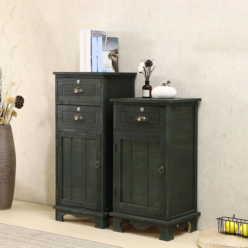 Industrial Bracket  Legs Accent Cabinet with Door and Drawers Storage Cabinet