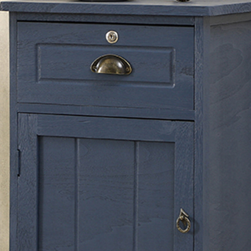 Industrial Bracket  Legs Accent Cabinet with Door and Drawers Storage Cabinet