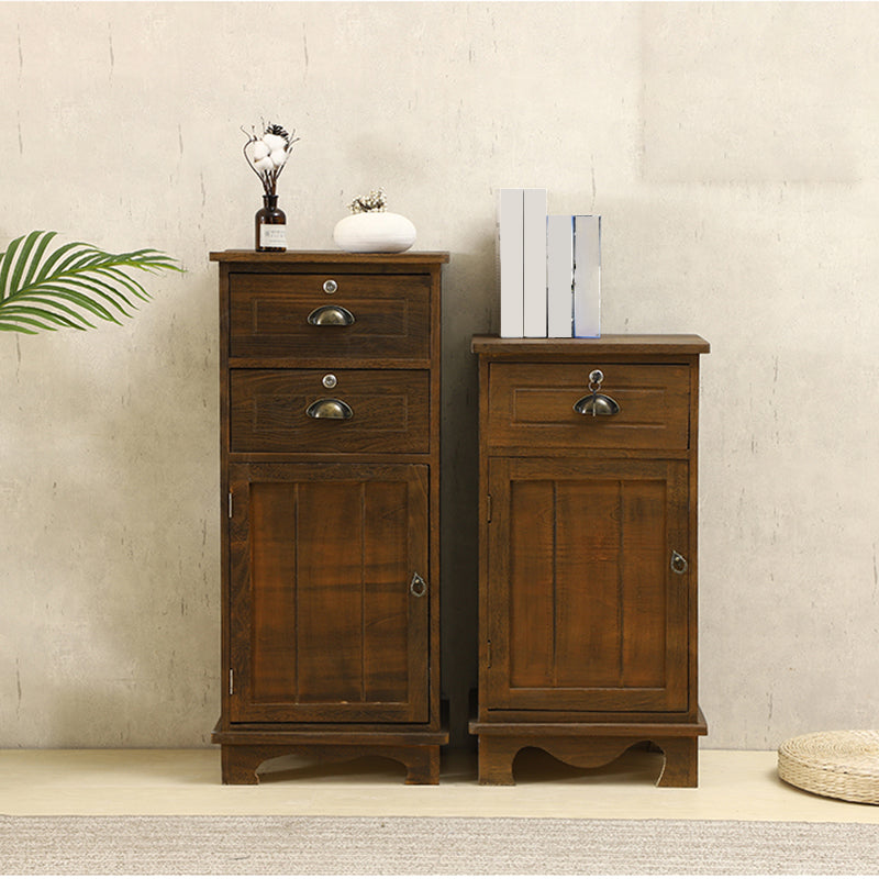 Industrial Bracket  Legs Accent Cabinet with Door and Drawers Storage Cabinet