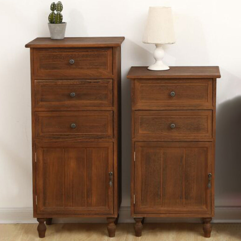 Industrial Bracket  Legs Accent Cabinet with Door and Drawers Storage Cabinet