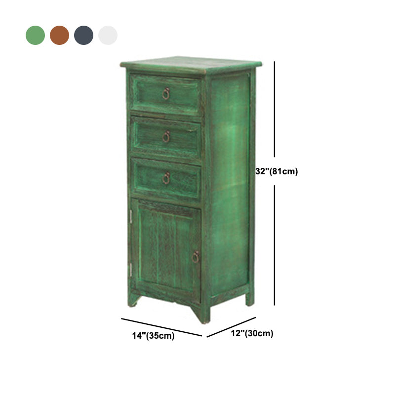 Industrial Bracket  Legs Accent Cabinet with Door and Drawers Storage Cabinet