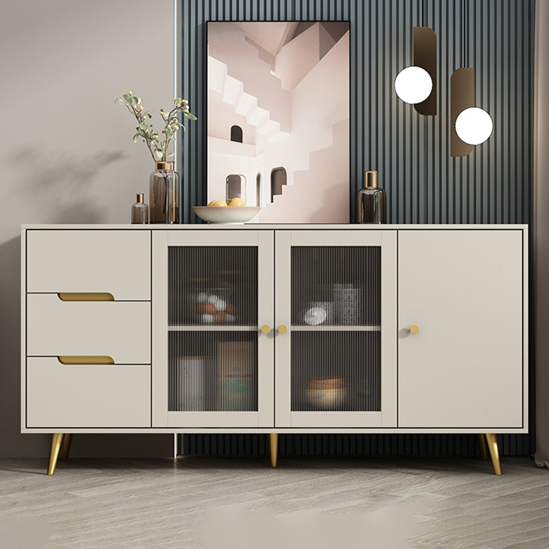 63" L Modern Accent Chest with 2-Drawer and 2-Door Wood Chest