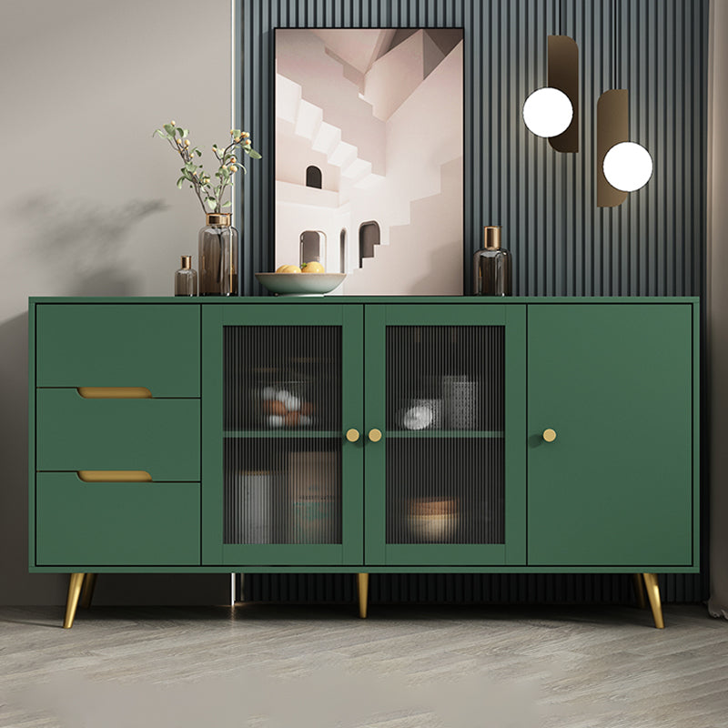 63" L Modern Accent Chest with 2-Drawer and 2-Door Wood Chest