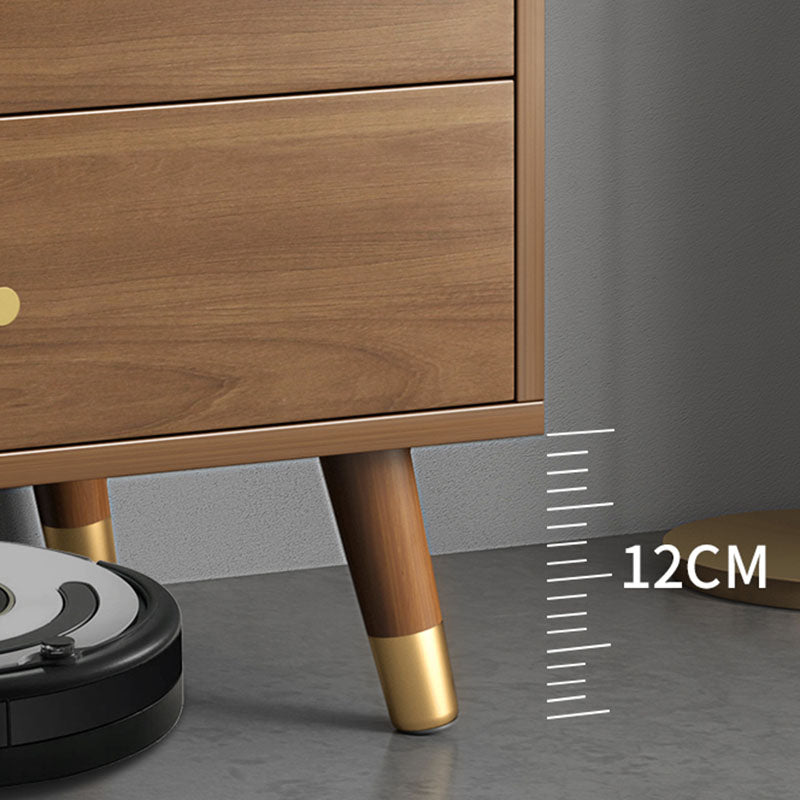 Classic Glam Chest Vertical Brown Wooden Storage Chest with Drawer