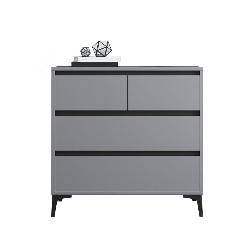 Modern Gray Storage Chest Soft-Close Drawers Wood Dresser for Bedroom